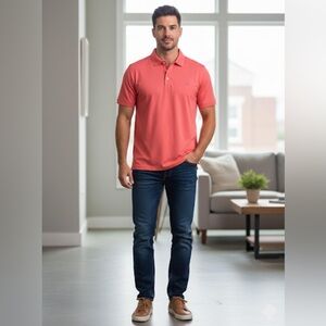 Tailor Vintage Men's Coral Short-Sleeve Polo